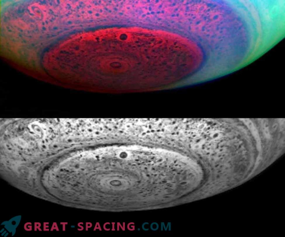 Касини демонстрира промени в масивните полярни вихри на Сатурн