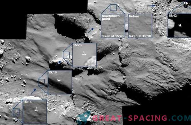 Rosetta улавя пътуването на Phil на комета.