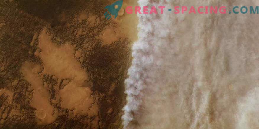 Снимки на космоса: марсианската прашна буря