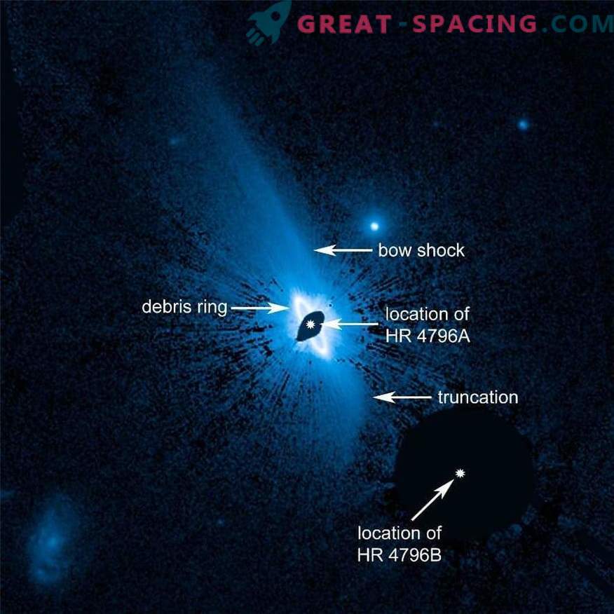 El sistema de escala de material polvoriento alrededor de la estrella HR 4796A