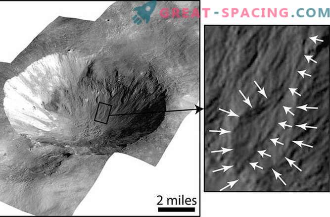 Водата може да тече по стените на кратерите на Веста