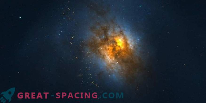 Ултра-ярка инфрачервена галактика показва силен изтичане на йонизиран газ