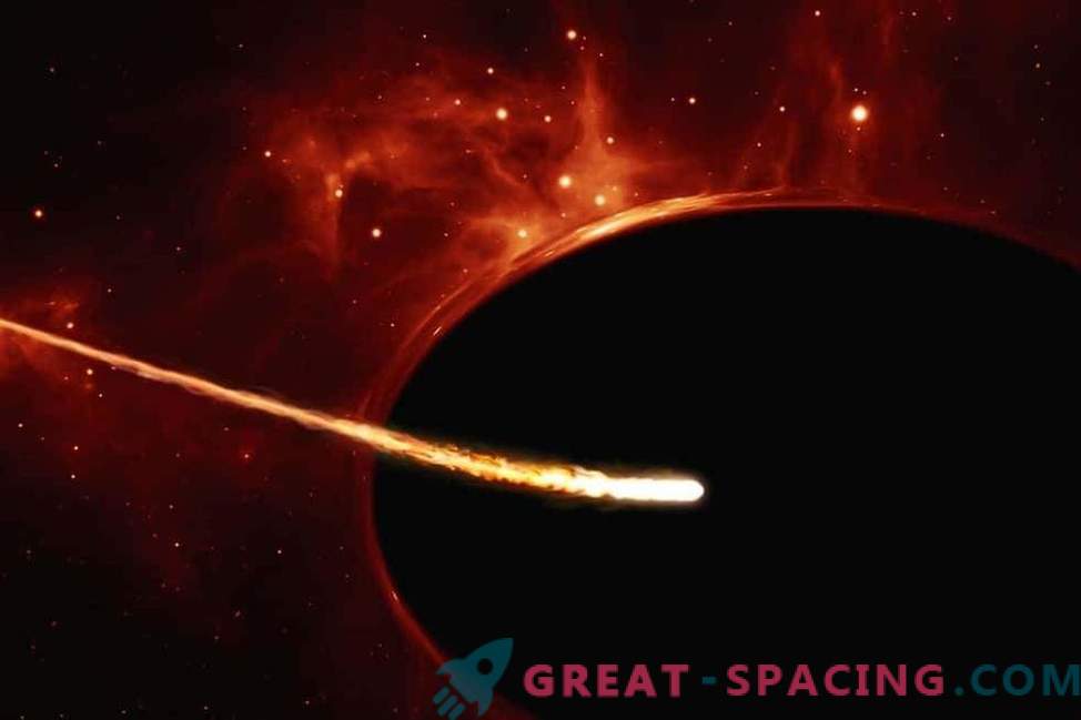Бърза черна дупка убива далечна звезда.