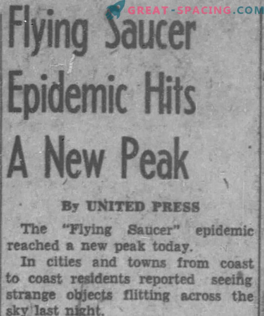 Както е описано през 1952 г. неидентифицирани обекти над Вашингтон. Вестници