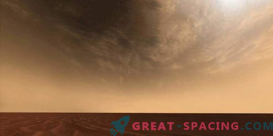 Марс-Експрес проучване на високопланински облаци