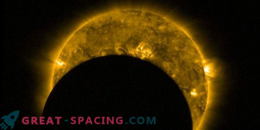 Zicht vanuit de ruimte: gedeeltelijke zonsverduistering